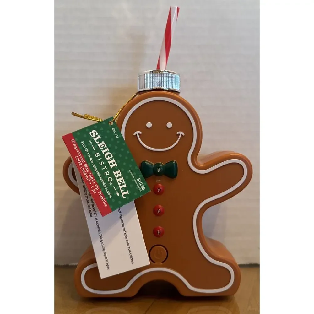 Gingerbread Man Light Up Tumbler 13 oz NWT‎ MSRP $10.99